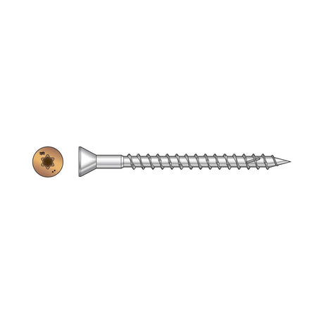 Simpson Strong-Tie S08250WCI Deck-Drive (#8 x 2-1/2") T-20 DWP Wood SS Screw, Trim Head, Type 305, Tan (1750 Pack) - 2