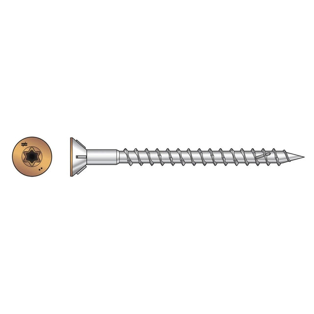 Simpson Strong-Tie S10300WPBTN01 Deck-Drive DWP Wood SS Screw (#10 x 3") T-25 Flat Head Type 305 Tan (1750 Pack)
