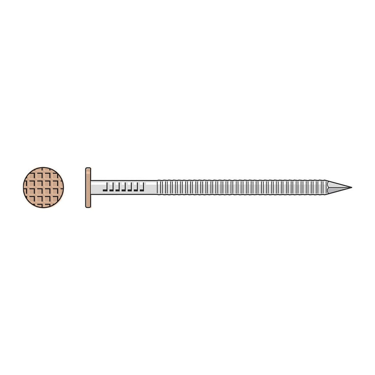 Simpson Strong-Tie S6SNDTB (2" x .092") Stainless Steel Painted Siding Nail - Tan (25 lb. Tub)