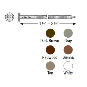 Simpson Strong-Tie S8SNDT1 (2-1/2" x .092") 14Ga Stainless Steel Painted Siding Nail - Tan (1 lb.) - 3