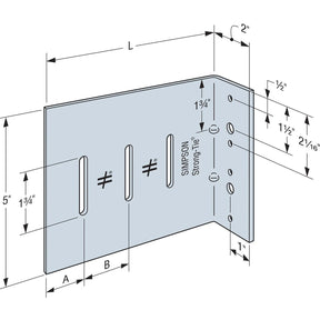 Simpson Strong-Tie SC62-5/118-KT25 (118 mil x 6") 10ga Bypass Framing Slide-Clip Connector (25 Pack)
