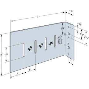 Simpson Strong-Tie SC82-5/118-KT25 (118 mil x 6") 10ga Bypass Framing Slide-Clip Connector (25 Pack)