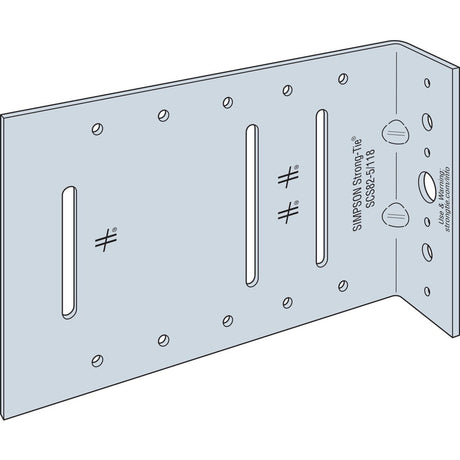 Simpson Strong-Tie SCS82-5/118-KT25 (8" x 118 mil) 10 Gauge SCS Seismic Bypass Framing Connector Kit with Screws, G90 (25 Pack) - 2