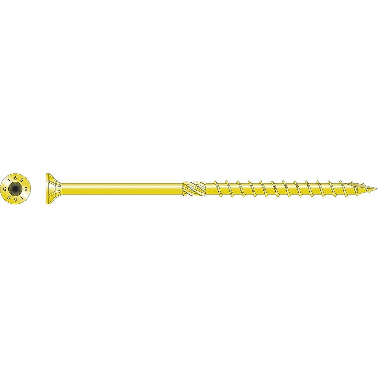 Simpson Strong-Tie SDCP22614-R50 Strong-Drive (0.225" x 6-1/4") T40 Yellow Zinc SDCFC Timber-CFC Screw, Flat Head w/ Nibs (50 Pack) - 2