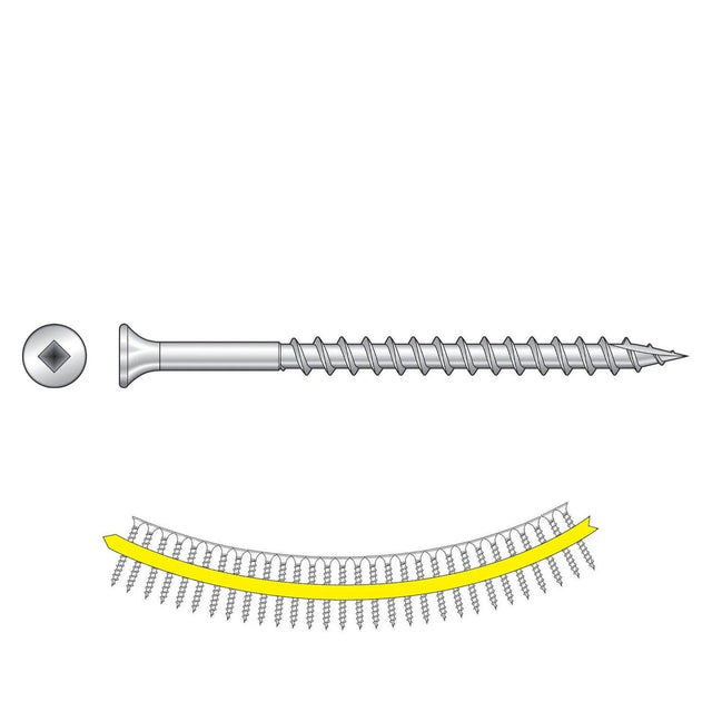 Simpson Strong-Tie SS3DSC212BS316 (#10 x 2-1/2") Bugle-Head Wood Screw #3 Square Drive, Type 316 (1500 Pack)