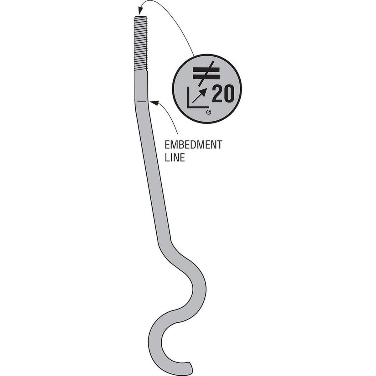 Simpson Strong-Tie SSTB20L (5/8 in. x 24-5/8 in.) Anchor Bolt for Holdowns and Shearwalls - 2