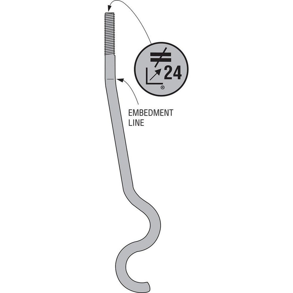 Simpson Strong-Tie SSTB24L (5/8 in. x 28-1/8 in.) Anchor Bolt for Concrete Applications - 2