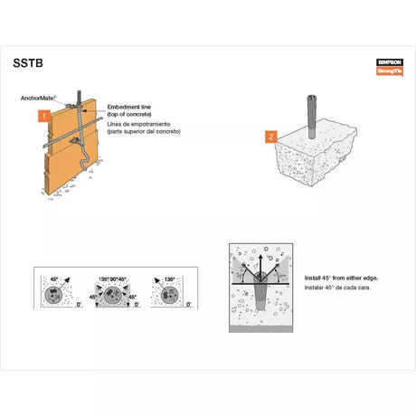 Simpson Strong-Tie SSTB24 (5/8 in. x 25-5/8 in.) Anchor Bolt for Concrete Applications - 3