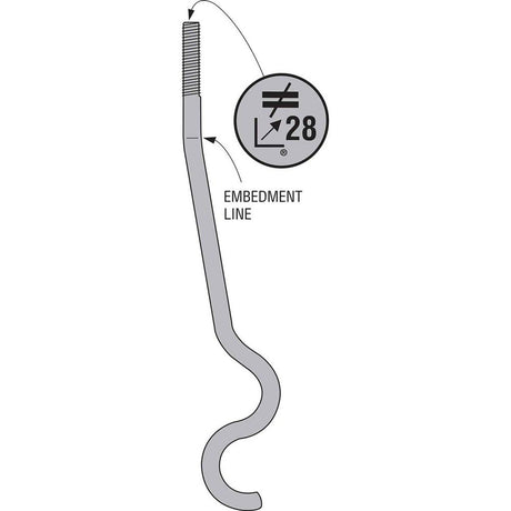 Simpson Strong-Tie SSTB28 (7/8" x 29-7/8") Anchor Bolt for Concrete Applications - 2