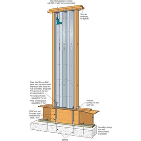 Simpson Strong-Tie SSW12-1KT Strong-Wall Steel First-Floor Wall Connection Kit for 12" Walls