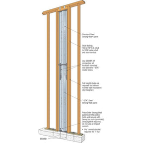 Simpson Strong-Tie SSWBF-KT Strong-Wall Steel Balloon-Framing Wall Connection Kit for Stacked Wall Installation