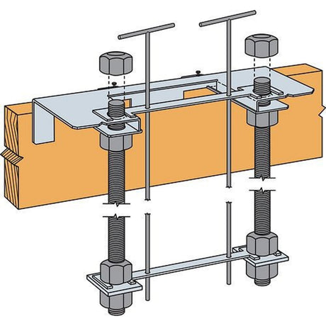 Simpson Strong-Tie SSWTEL24 Strong-Wall Steel Extended Leg Anchor Bolt Template for 24" Wall - (SSW24) - 2