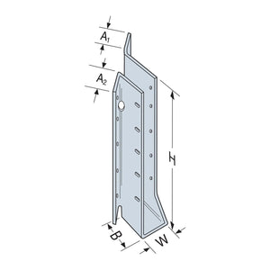 Simpson Strong-Tie SUL2.06/14 (2 in. x 14 in.) Galvanized Left-Skewed U-Shaped Hanger - 3
