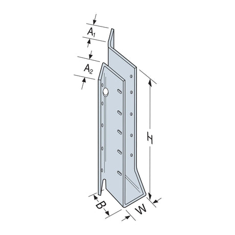 Simpson Strong-Tie SUL2.06/14 (2 in. x 14 in.) Galvanized Left-Skewed U-Shaped Hanger - 3