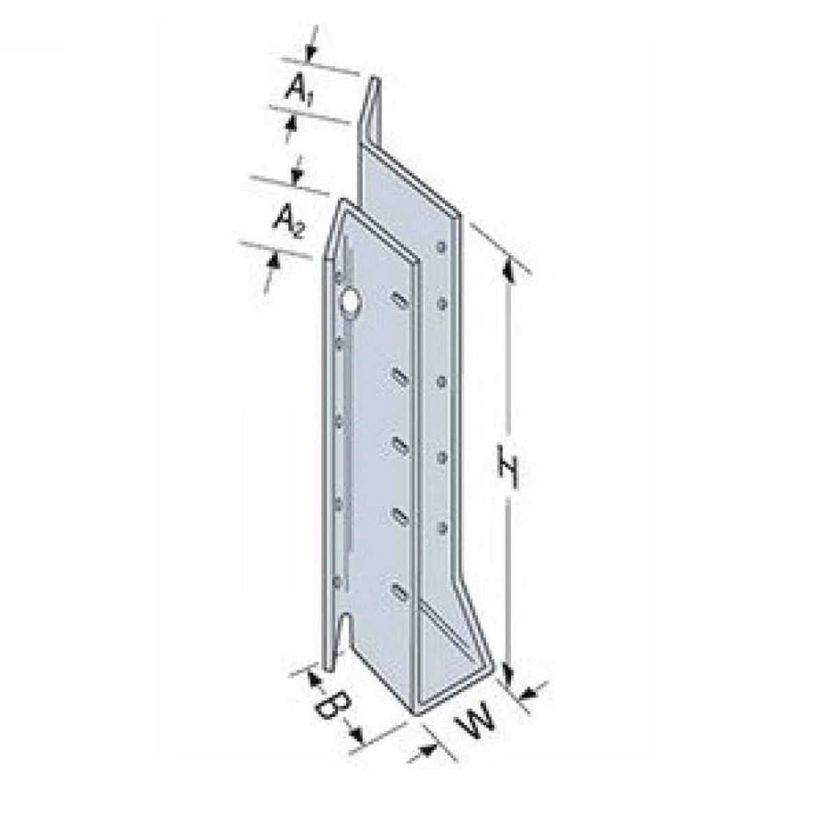 Simpson Strong-Tie SUL210-2Z (Double 2" x 10") ZMAX Left-Skewed U-Shaped Hanger - 3
