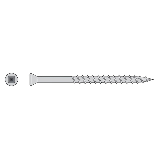 Simpson Strong-Tie T07162FB1 (#7 x 1-5/8") #1 Square Trim-Head Screw - Type 316 (1 lb Package)