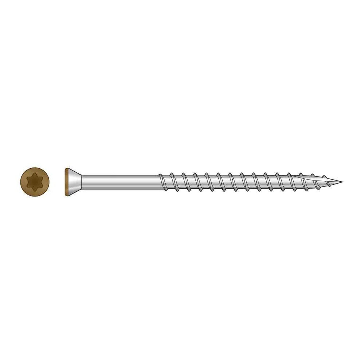 Simpson Strong-Tie T07225FTBTN01 (#7 x 2-1/4") 6-Lobe Drive Stainless Steel Trim-Head Screw, Tan 01 (1750 Pack)