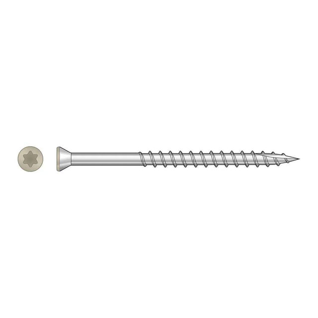 Simpson Strong-Tie T07225FTBTN02 (#7 x 2-1/4") 6-Lobe Drive Stainless Steel Trim-Head Screw, Tan 02 (1750 Pack)