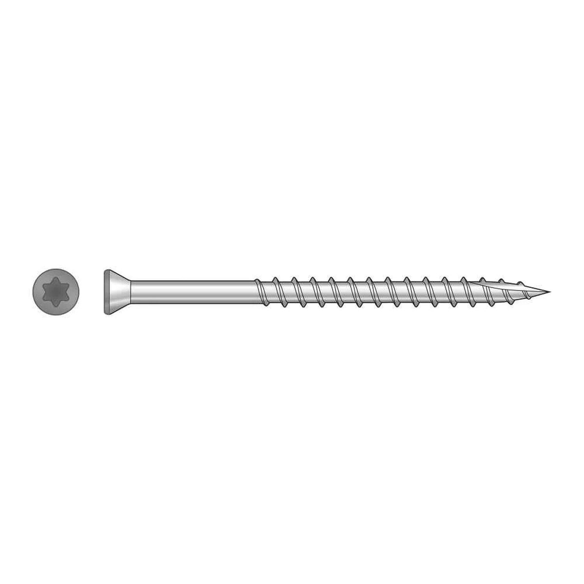 Simpson Strong-Tie T07225FTPGR04 (#7 x 2-1/4") T15 6-Lobe Drive Trim-Head Screw, Type 316, Gray 04 (350 Pack)
