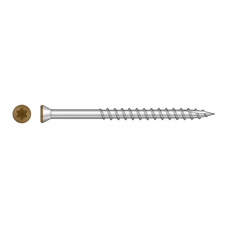 Simpson Strong-Tie T07225FTPTN01 (#7 x 2-1/4") 6-Lobe Drive Stainless Steel Trim-Head Screw, Tan 01 (350 Pack)