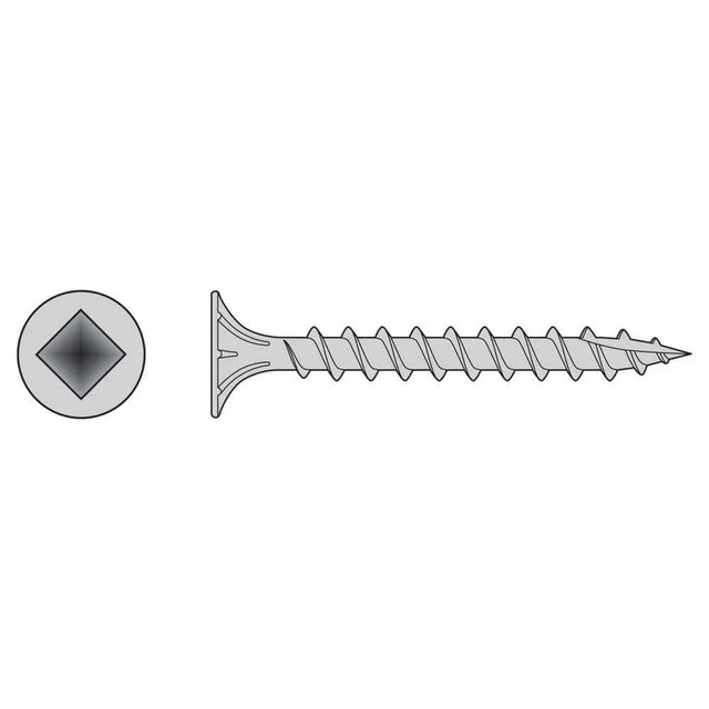 Simpson Strong-Tie T08C162WQC (#8 x 1-5/8") Fiber-Cement Screw, #2 Square Wafer-Head, Type 316 (100 Pack)