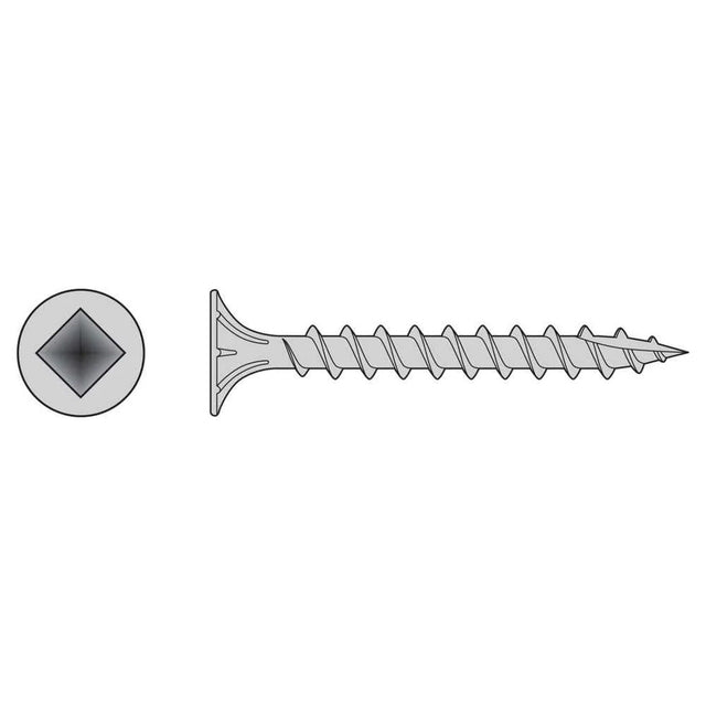 Simpson Strong-Tie T08C162WQM (#8 x 1-5/8") Fiber-Cement Screw, #2 Square Wafer-Head, Type 316 (1000 Pack)