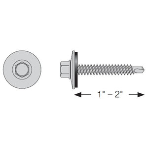 Simpson Strong-Tie T12150XOC Self-Drilling Hex-Washer-Head Screw with EPDM Sealing Washer (100 Pack) - 2