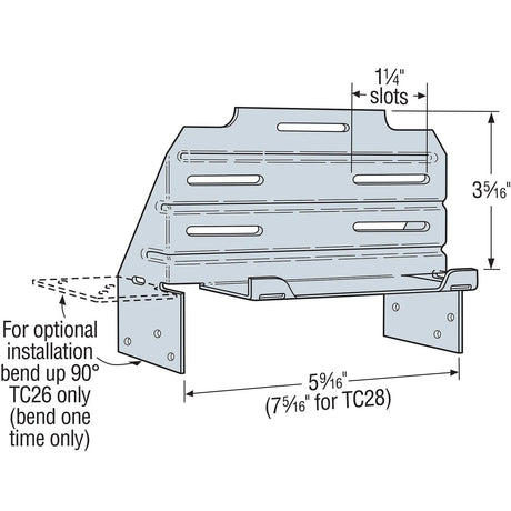 Simpson Strong-Tie TC28 (16 Gauge) Galvanized TC Scissor Truss Connector for 2x8 Wall - 2