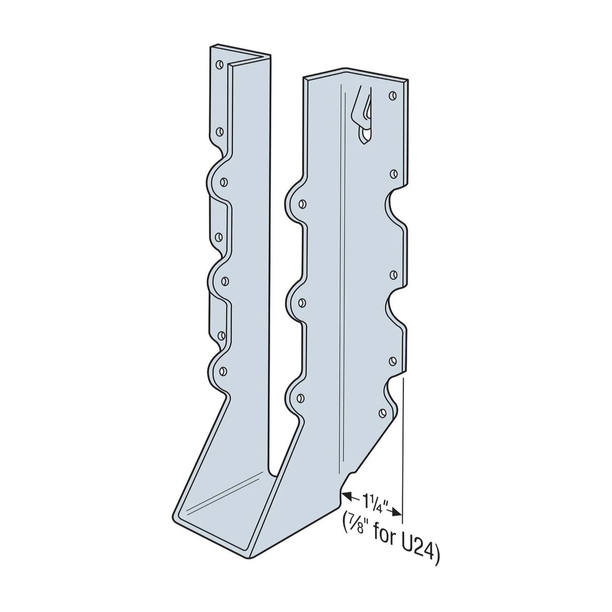 Simpson Strong-Tie U210-2 (8-1/2") 16Ga U Face-Mount Joist Hanger - G90 Galvanized - 2