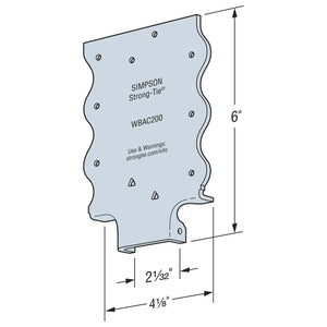 Simpson Strong-Tie WBAC200-R50 (2") WBAC Wood Backing Steel Connector for Flange (50 Pack) - 2