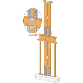 Simpson Strong-Tie WSWH-TSS12KT Strong-Wall (12") Two-Story Stacked Connection Kit for High-Strength Wood Shearwall