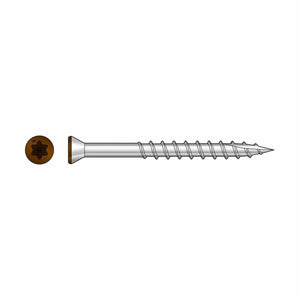 Simpson Strong-Tie T07162FT70TN01 (#7 x 1-5/8") T15 6-Lobe Drive SS Trim-Head Screw, Type 316, Tan 01 (70 Pack) - 2
