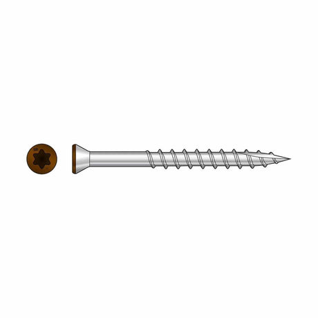 Simpson Strong-Tie T07162FT70TN01 (#7 x 1-5/8") T15 6-Lobe Drive SS Trim-Head Screw, Type 316, Tan 01 (70 Pack) - 2