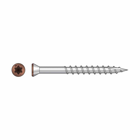 Simpson Strong-Tie T07162FT70TN03 (#7 x 1-5/8") T15 6-Lobe Drive SS Trim-Head Screw, Type 316, Tan 03 (70 Pack) - 2