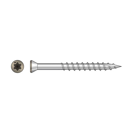 Simpson Strong-Tie T07162FTPTN02 (#7 x 1-5/8") T15 6-Lobe Drive SS Trim-Head Screw, Type 316, Tan 02 (350 Pack) - 2
