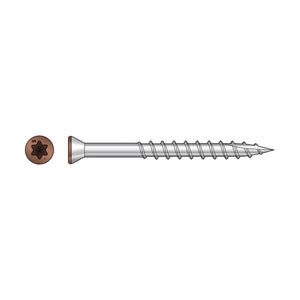 Simpson Strong-Tie T07162FTPTN03 (#7 x 1-5/8") 6-Lobe Drive Stainless Steel Trim-Head Screw, Tan 03 (350 Pack) - 2