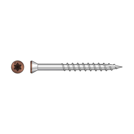 Simpson Strong-Tie T07162FTPTN03 (#7 x 1-5/8") 6-Lobe Drive Stainless Steel Trim-Head Screw, Tan 03 (350 Pack) - 2