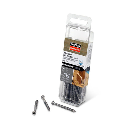 Simpson Strong-Tie T07162WP-RP20 Deck-Drive (#7 x 1-5/8") DWP Wood SS Screw, Trim Head, Type 316 (20 Pack) - 2