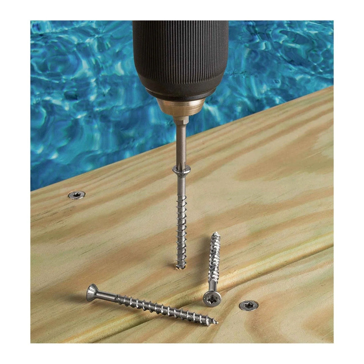 Simpson Strong-Tie T07225WP-RP15 Deck-Drive (#7 x 2-1/4") T-15 DWP Wood SS Screw, Trim Head, Type 316 (15 Pack) - 10