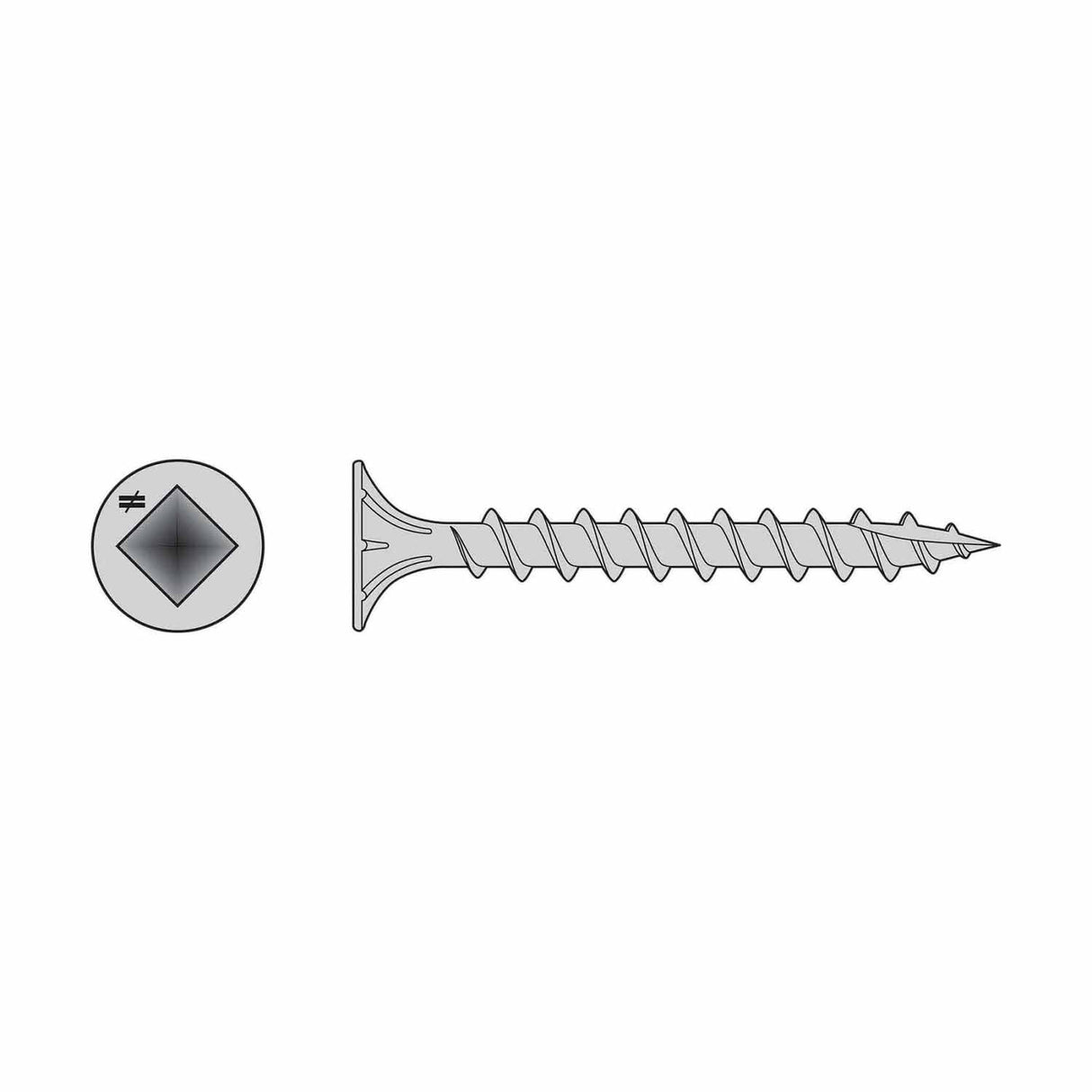 Simpson Strong-Tie T08C162WQ-RP300 (#8 x 1-5/8" #2) Fiber-Cement Screw Ribbed Wafer Head, Type 316 (300 Pack) - 2
