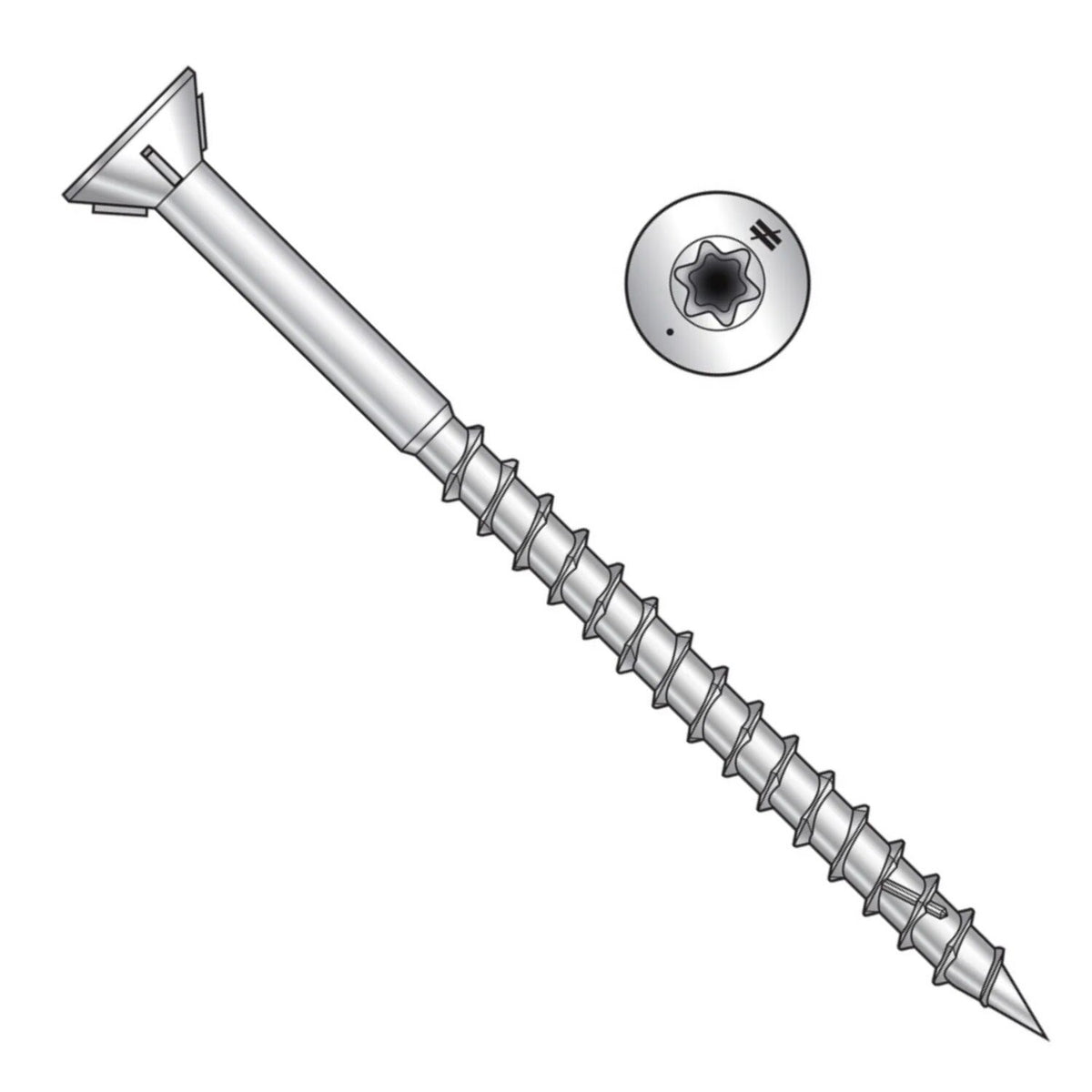 Simpson Strong-Tie T10300WPB Deck-Drive (#10 x 3") T-25 DWP Wood SS Screw, Flat Head, Type 316 (1750 Pack) - 7