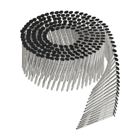 Simpson Strong-Tie T13A200SNJB (6d 2") 15 Degree Wire Coil, Painted Full Round Head Ring-Shank Nail, Black (1800 Pack)