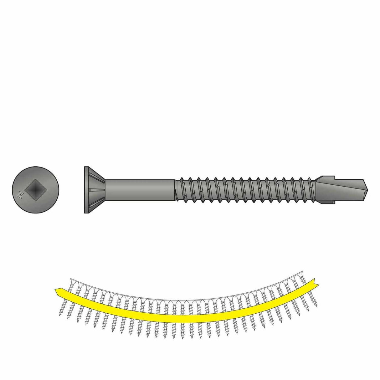 Simpson Strong-Tie TBG1260S Strong-Drive (#12 x 2-3/8") T30 Flat Head TB Wood-to-Steel Screw (Collated) (1000 Pack)