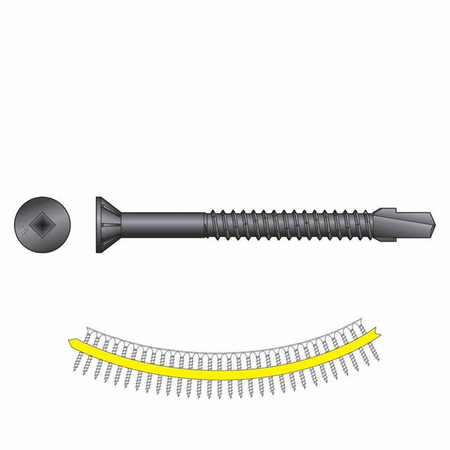 Simpson Strong-Tie TBP1260S Strong-Drive (#12 x 2-3/8") T30 TB Wood-to-Steel Collated Screw, Black Phosphate (1000 Pack)