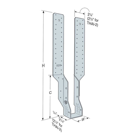 Simpson Strong-Tie THAI222 (1-1/2 in.) Adjustable I-Joist Truss Hanger G90 Galvanized - 2