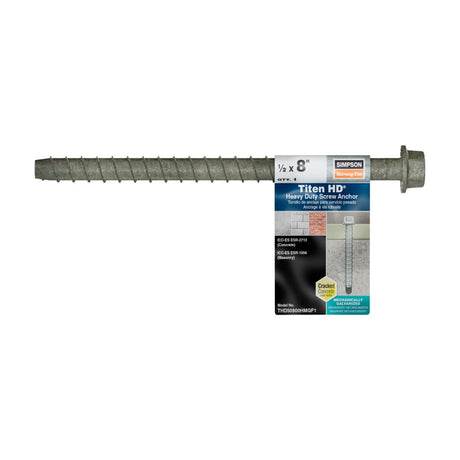 Simpson Strong-Tie THD50800HMGF1 Titen HD (1/2" x 8") Mechanically Galvanized Heavy-Duty Screw Anchor - 2