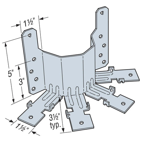Simpson Strong-Tie THJM2-4-SDS3 (12 Gauge) Galvanized Multiple-Truss Hip/Jack Hanger - 2