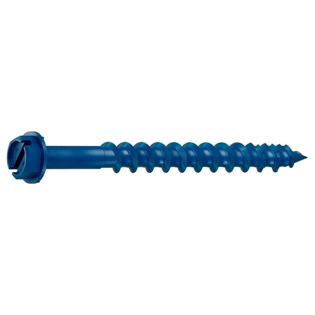 Simpson Strong-Tie TNT18214H Titen Turbo (3/16" x 2-1/4") Hex-Head Concrete and Masonry Screw, Blue (100 Pack)