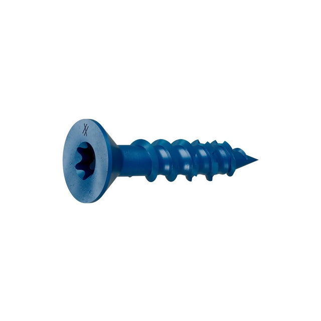 Simpson Strong-Tie TNT25114TF Titen Turbo(1/4" x 1-1/4") T30 Flat-Head Concrete and Masonry Screw, Blue (100 Pack)