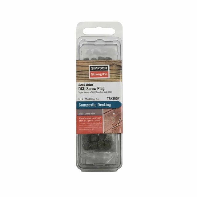 Simpson Strong-Tie TRX20GP Deck-Drive Composite Decking Screw Plug - Trex Gravel Path (75 Pack)